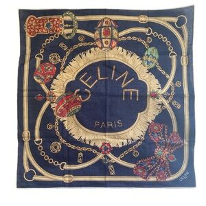 Celine Navy and Red Scarf